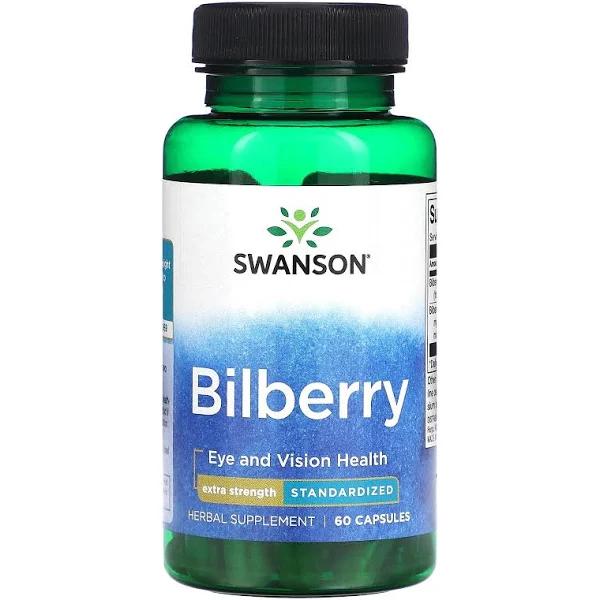 Swanson Extra-Strength Bilberry (Standardized) 100 Milligrams 60 Capsu