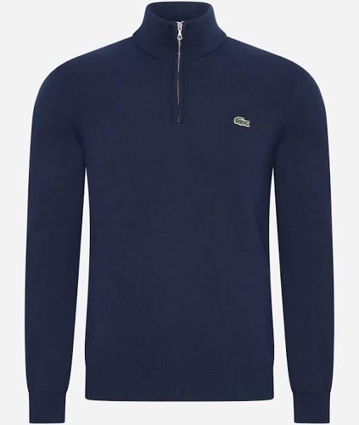 Lacoste Tricot Half Zip Sweatshirt Navy Blue - M