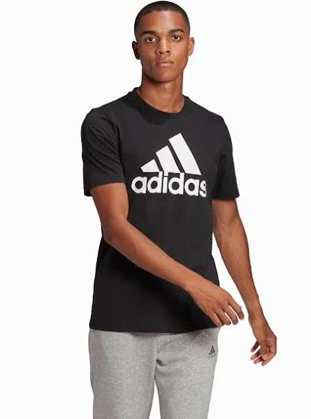 adidas-ESSENTIALS Big Logo TEE-Men-Black / White-S