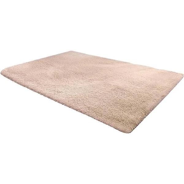 200x140cm Floor Rugs Large Shaggy Rug Area Carpet Bedroom Living Room Mat - Beige