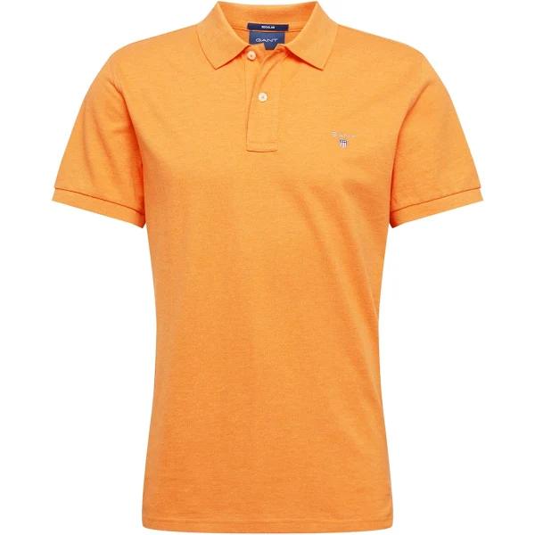 Mens Gant Plain Pique Logo Poloshirt - Orange