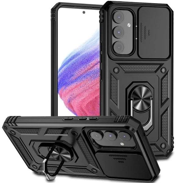 For Samsung Galaxy A54 5g Case, Slider Holder Cover, Black