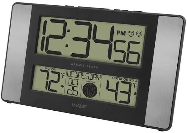 La Crosse Moon Phase Digital Wall Clock w/ Temperature 513-1417AL