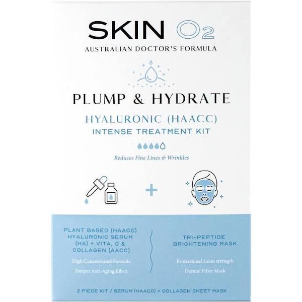 Skin O2 Hyaluronic Acid Serum 15ml and Collagen Mask Pack