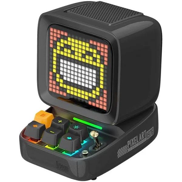 Divoom Ditoo Retro Pixel Art Game Bluetooth Speaker With 16x16 Led App Controlled Front Screen (Black)