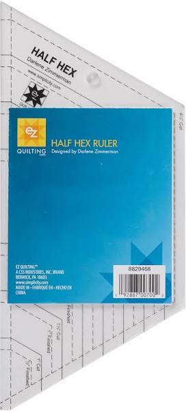 EZ Quilting Half Hex Acrylic Ruler Clear