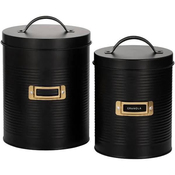 Typhoon Living Otto Set of 2 Storage Canisters Black