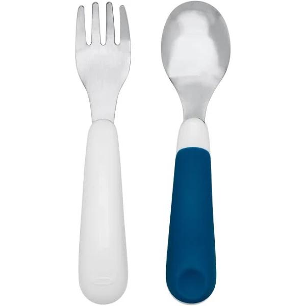 OXO Tot On The Go Fork and Spoon Set - Navy