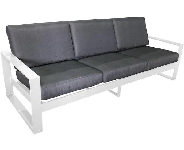 Manly Aluminium Outdoor Lounge Sofa (3-seater) — White by FurnitureOkay