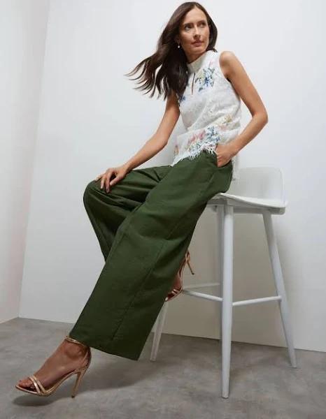 Noni B Wide Leg Pant Olive - 08