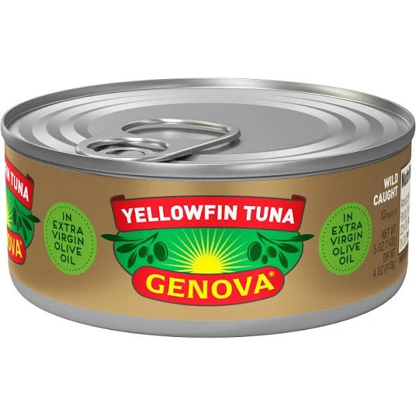 Genova, Yellowfin Tuna in Extra Virgin Olive Oil with Sea Salt, 5 oz (142 g)