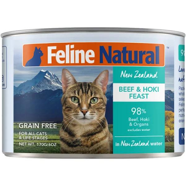 Feline Natural Beef & Hoki Feast Wet Cat Food 12x170g