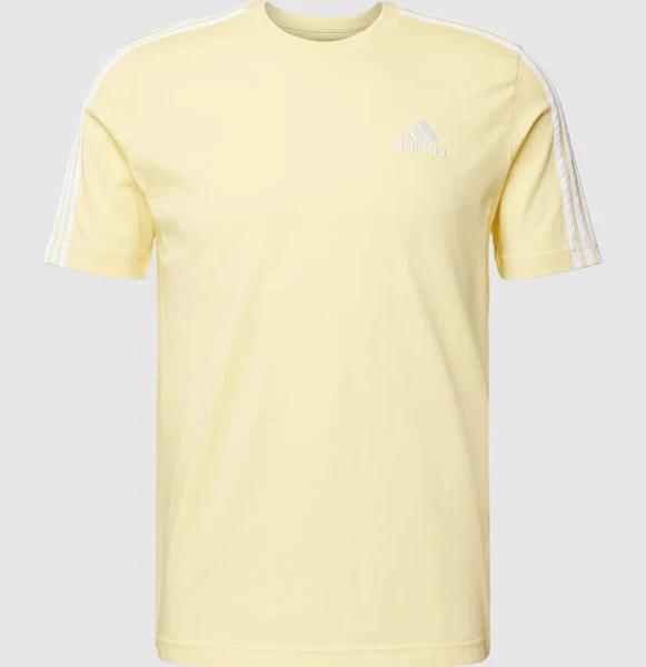 Adidas | Mens Essentials 3-Stripe Tee (Yellow/White) 3XL