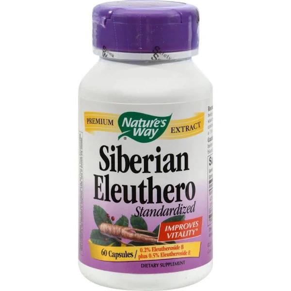 Natures Way Siberian Eleuthero, Standardized, Veg. Capsules - 60 capsules