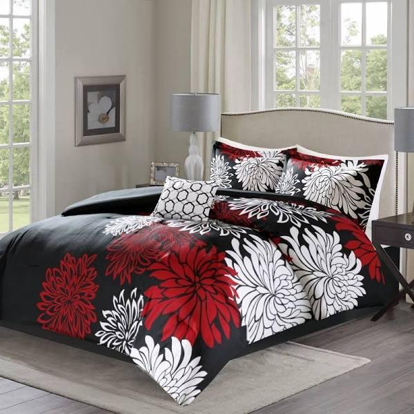 Comfort Spaces Enya Comforter Set-Modern Floral Design All Season Down