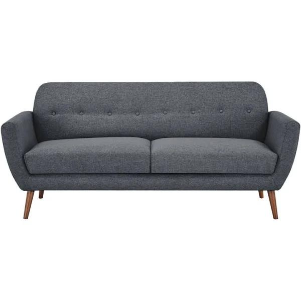 Lilliana 3 Seater Sofa Fabric Uplholstered Lounge Couch - Dark Grey