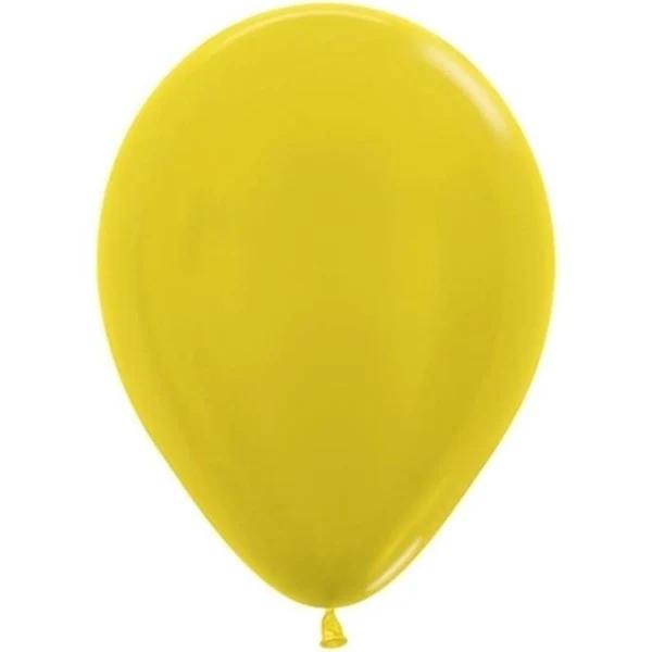 Sempertex 12cm Metallic Yellow Latex Balloons 520, 50pk