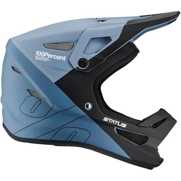 100% Status Full Face Helmet Drop/Steel Blue Medium