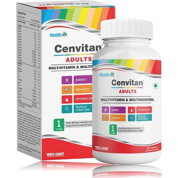 Healthvit Cenvitan Adults Multivitamin & Multimineral Tablets - 60 Tabs