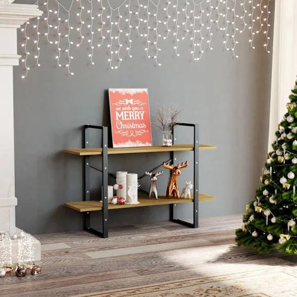 2-Tier Book Cabinet Black 100x30x70 cm