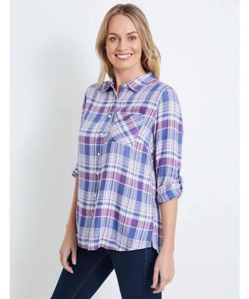 Rivers - Womens Tops - Long Sleeve Button Check Shirt - 14