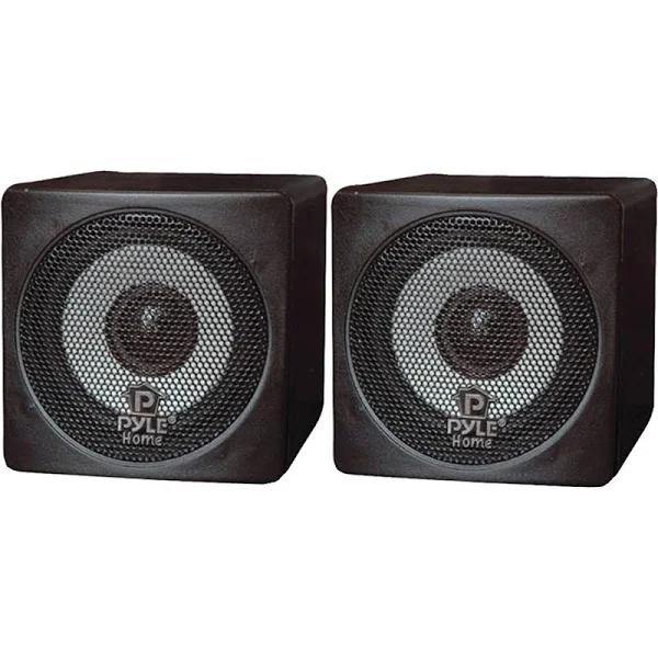 Pyle Home PCB3BK 3" 100-Watt Mini-Cube Bookshelf Speakers (Black)