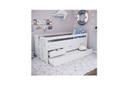 Kiki Solid Pine Bed with Trundle & Storage - White