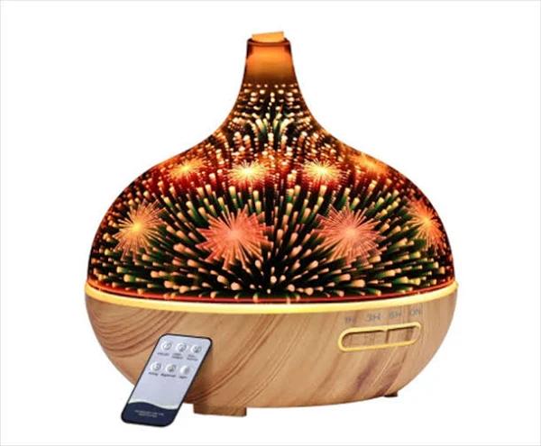 Devanti Aroma Aromatherapy Diffuser 3D LED Night Light Firework Air Humidifier Purifier 400ml Remote Control