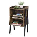 VASAGLE Rustic Brown and Black Side Table