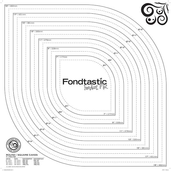 Fondtastic Fondant Mat Set 2pc