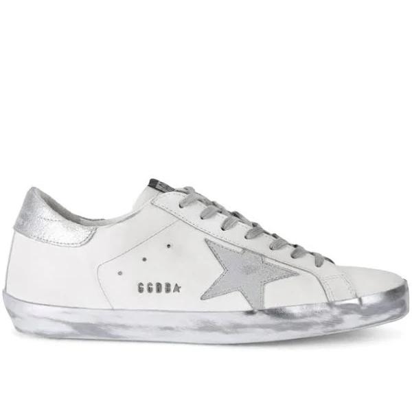 Golden Goose Mens Silver Com Super-Star logo-embellished Leather Low-top Trainers