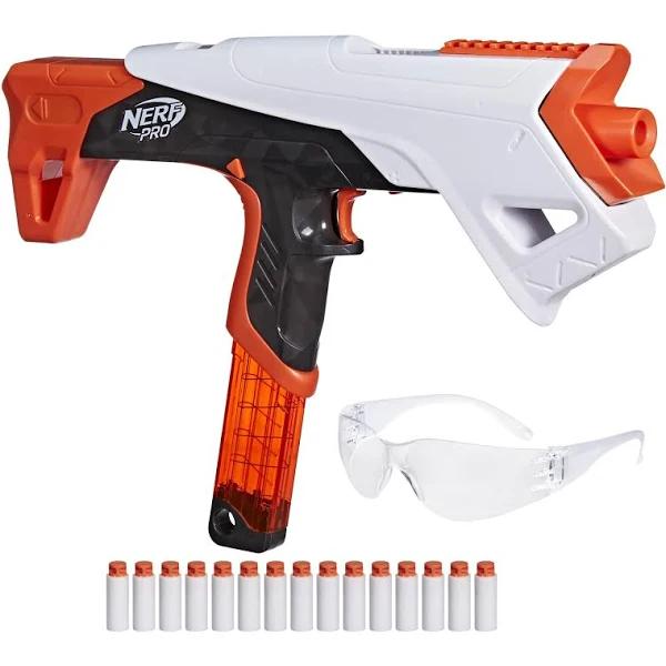 Nerf Pro Torrent Half-length Dart Blaster, 150 FPS, 15 Nerf Pro Half-length Darts, 15-Dart Magazine, Pump Action, Eyewear, Gifts for Teens, 14+