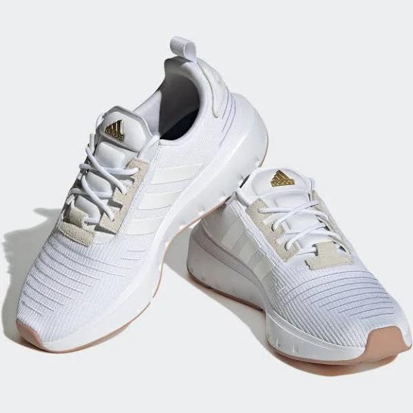 adidas-Swift Run Shoes-Women-Cloud White / Cloud White / Gold Metallic-8.5