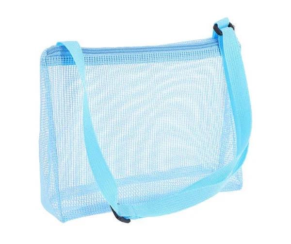 Portable Mesh Bag Shower Caddy Practical Toiletry and Bath Organizer Tote (Blue)