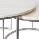 Set of 2 Luxe Coffee Table Round Marble Nesting Side Coffee Table