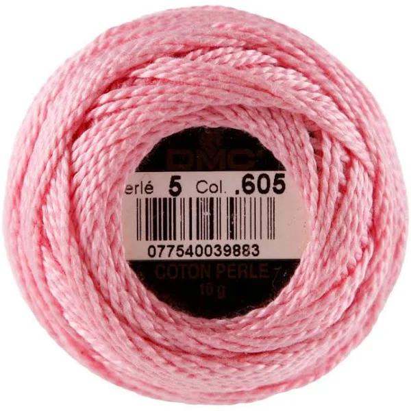 DMC Perle 5 Cotton #605 Very Light Cranberry 10g Ball 45m