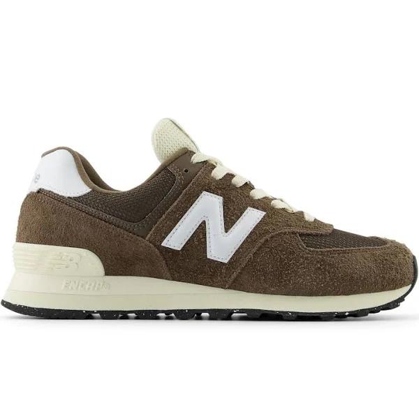 New Balance Unisex 574 Dark Mushroom/Angora/Black - Size 5