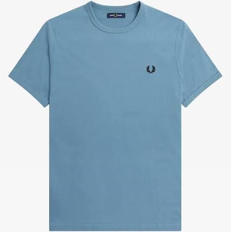 Fred Perry - Ringer Ash Blue - T-Shirt