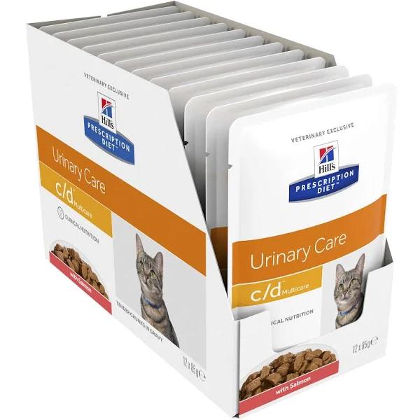 Hills Prescription Diet C/D Multicare Salmon Cat Food 85g x 12 Pouches