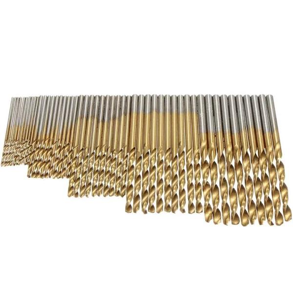 2Set 50pcs 1/1.5/2/2.5/3mm HSS Titanium Coated Twist Drill Bits High Speed Steel Drill Bit Set Afterpay, Zip & Openpay Available