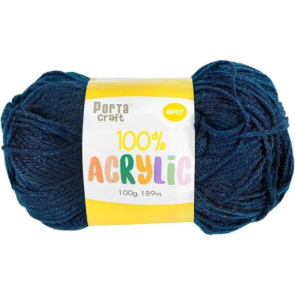 Acrylic Yarn 100g 189m 8ply - Navy