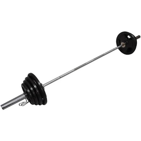 Total 91kg - 220cm Olympic Barbell Bar + Weight Plates - 5kg x 2+ 7.5kg x 2+ 10kg x 2+ 15kg x 2