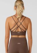 Lorna Jane Womens Lotus Longline Sports Bra Chocolate XS