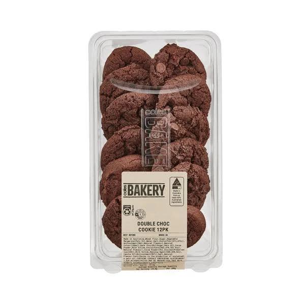 Coles Bakery Double Choc Cookies 12 Pack