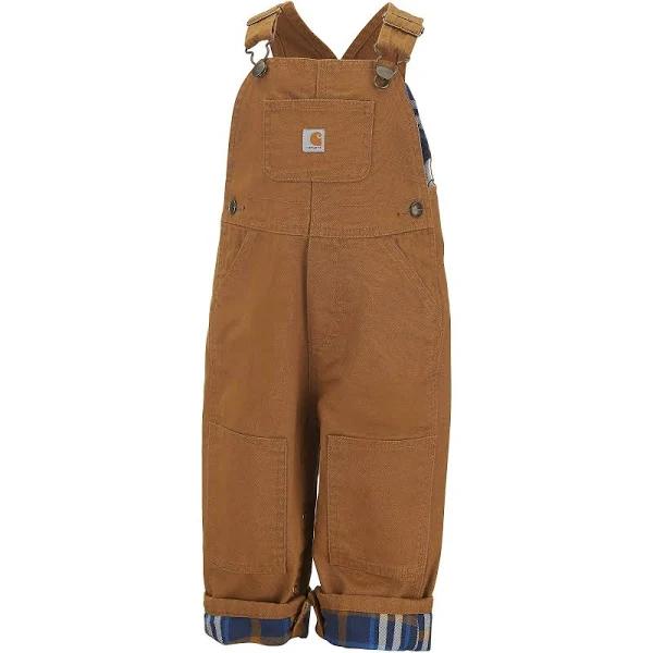 Carhartt Little Boys' Washed Canvas Flannel Lined Bib Overall