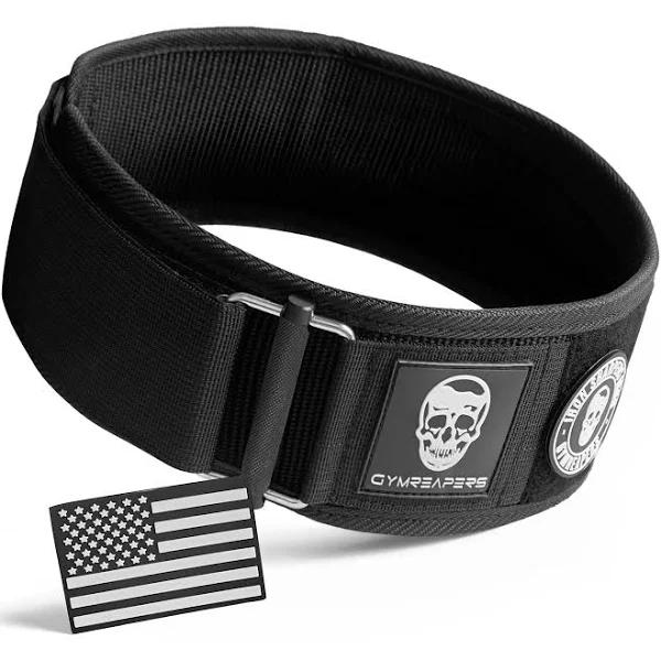 Gymreapers Quick Locking Weightlifting Belt for Bodybuilding, Powerlifting, Cross Training - 4 Inch Neoprene with Metal Buckle - Adjustable Olympic