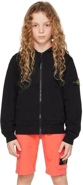 Stone Island Junior Kids Black Patch Hoodie