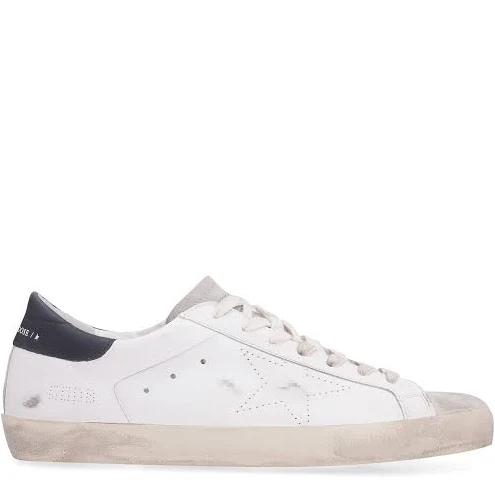 Golden Goose Men's Super-Star Leather Suede Toe Sneakers in White/Ice/Black, Size UK 9 | END. Clothing