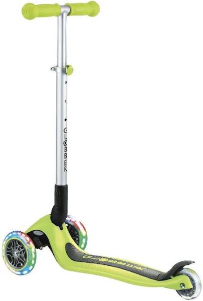 Globber Primo Foldable Lights Scooter - Lime Green