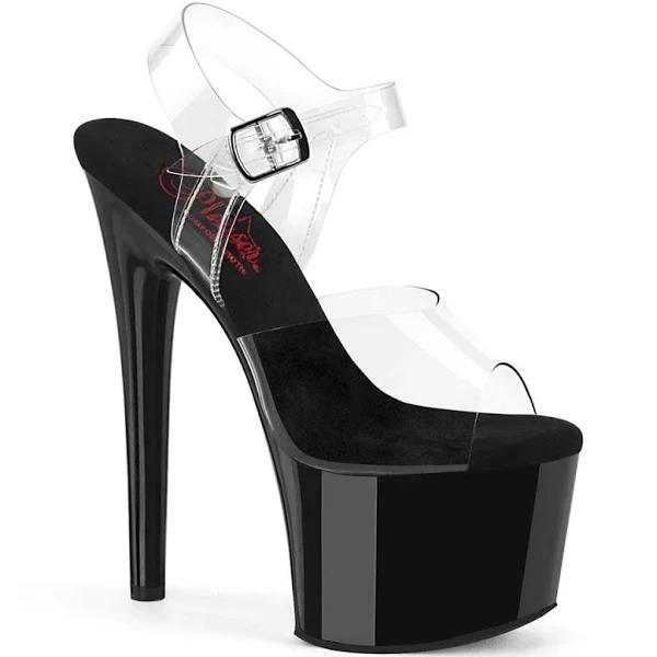 Pleaser PASSION-708 Clear/Black Size 6